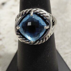 David Yurman ATHENTIC Blue Topaz infinity ring  size 7  925 Sterling Silver